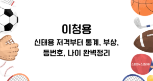 이청용에 대한 모든 것! 신태용 저격부터 통계, 부상, 등번호, 나이 완벽정리