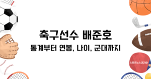 축구선수 배준호 통계부터 연봉, 나이, 군대까지 알아보기