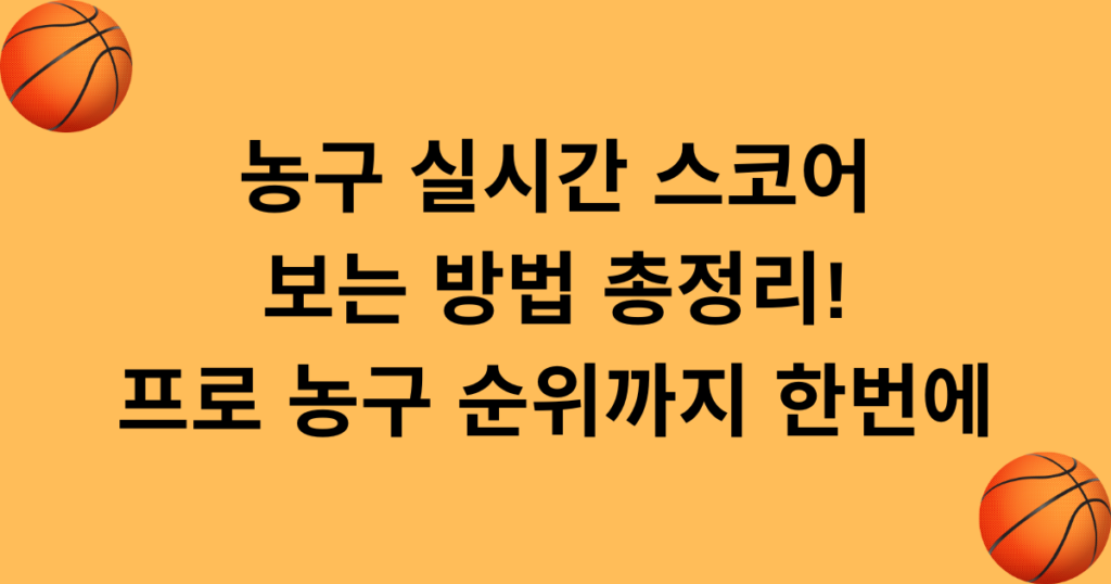 농구 실시간 스코어 보는 방법 총정리! 프로 농구 순위까지 한번에