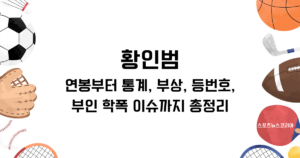 황인범 연봉부터 통계, 부상, 등번호, 부인 학폭 이슈까지 총정리