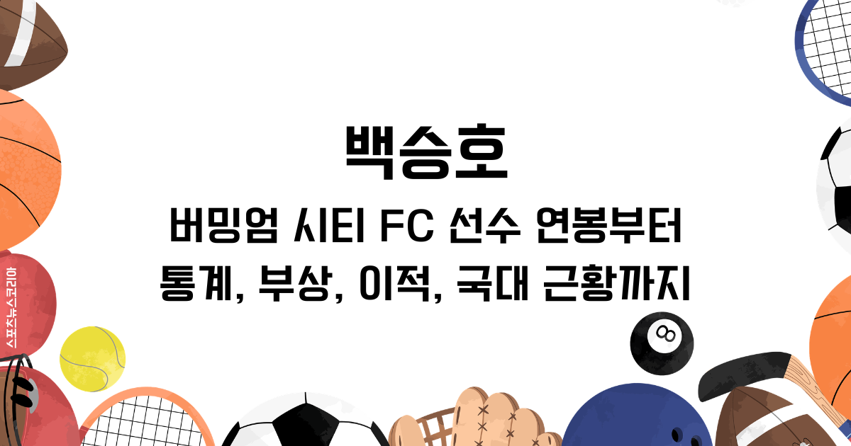 백승호 버밍엄 시티 FC 선수 연봉부터 통계, 부상, 이적, 국대 근황까지