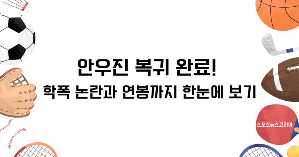 안우진 복귀 완료! 학폭 논란과 연봉까지 한눈에 보기